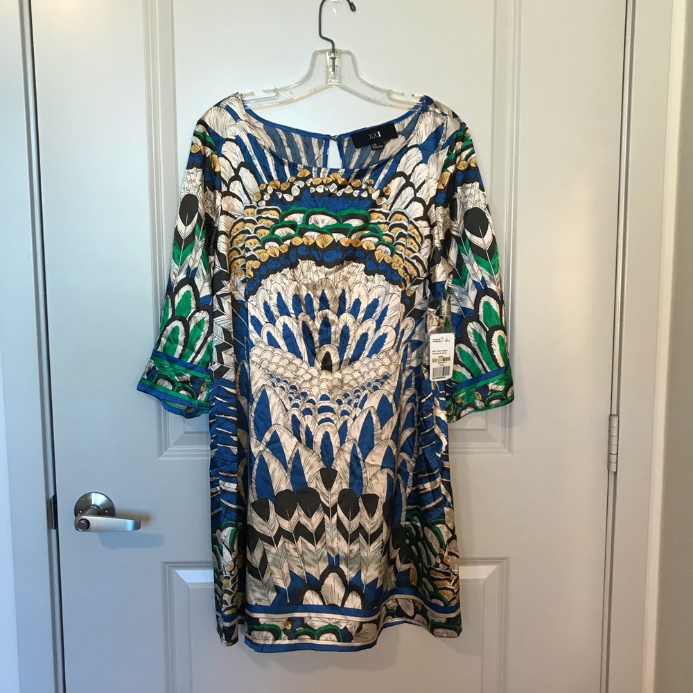 Forever 21 peacock patterned dress